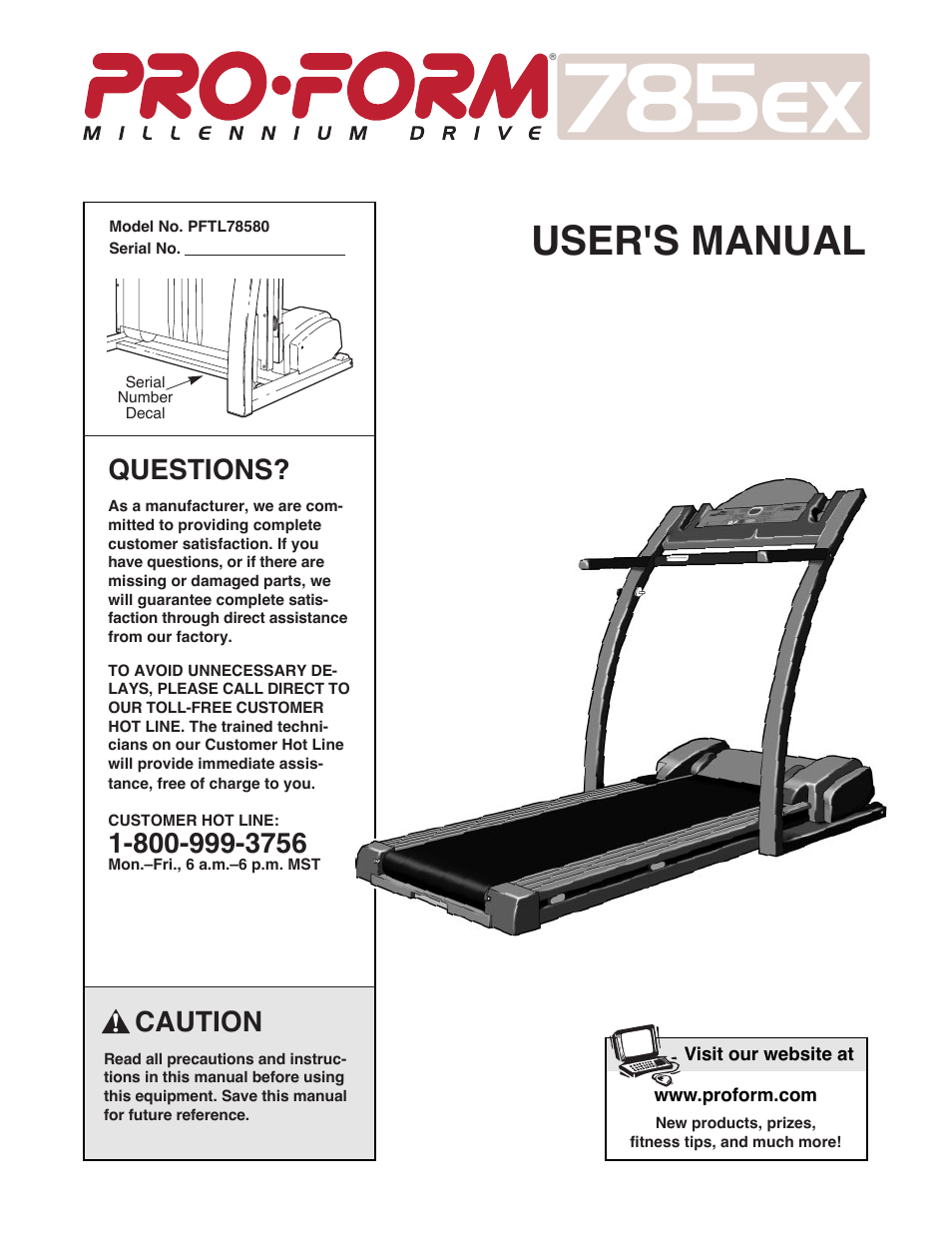 ProForm 785EX PFTL78580 User Manual | 26 pages