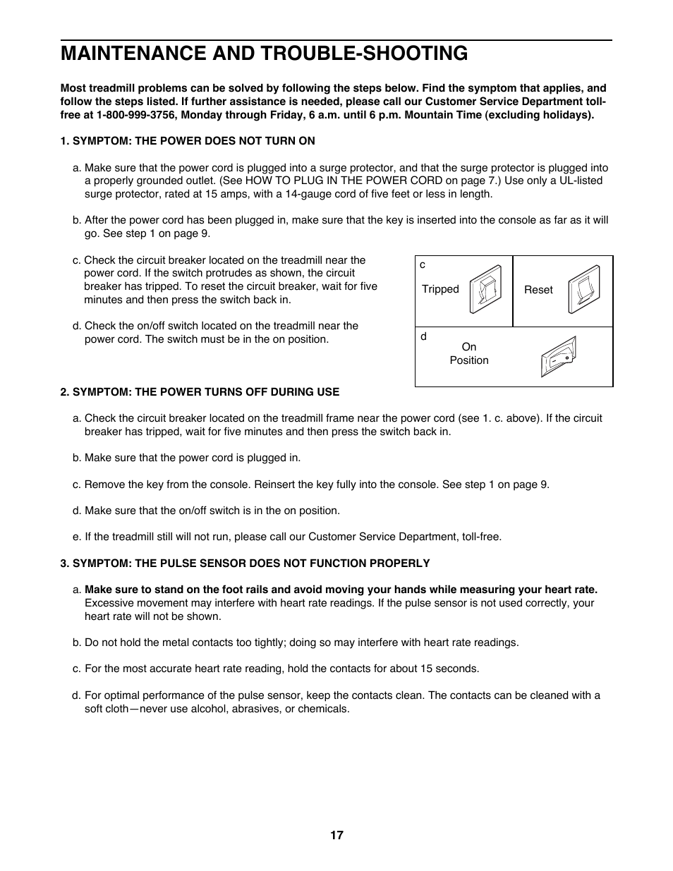 Maintenance and trouble-shooting | ProForm 785EX PFTL78580 User Manual | Page 17 / 26
