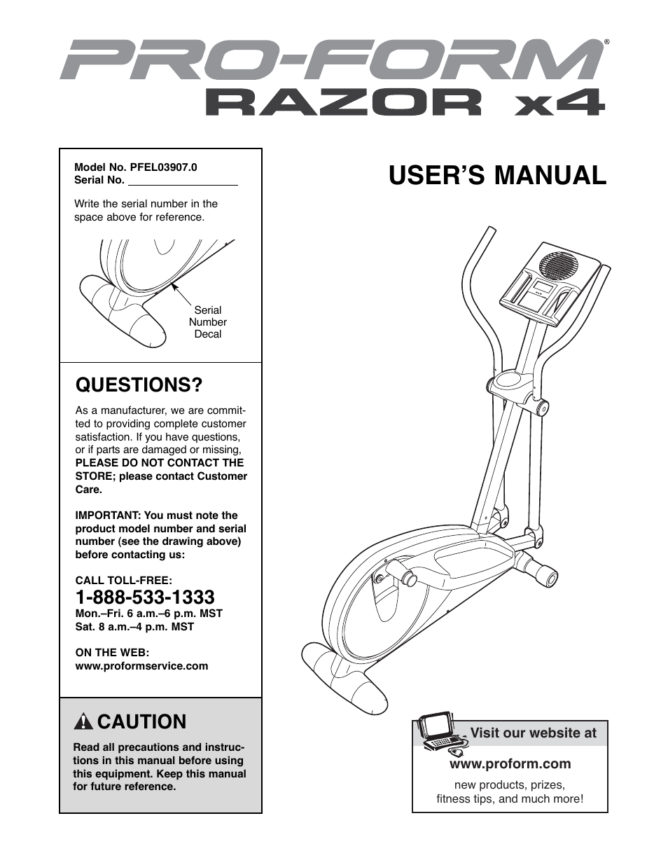 ProForm PFEL03907.0 User Manual | 24 pages