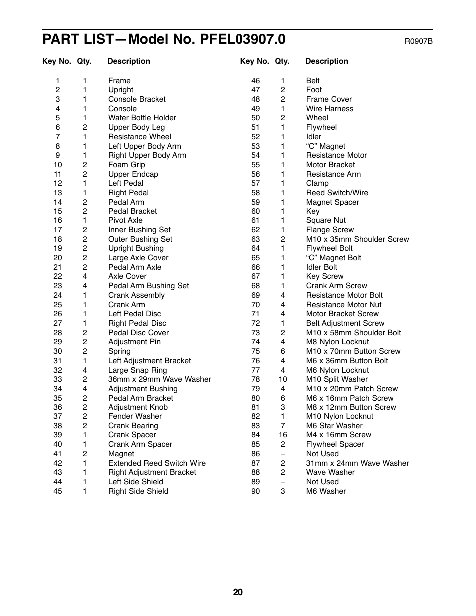 ProForm PFEL03907.0 User Manual | Page 20 / 24