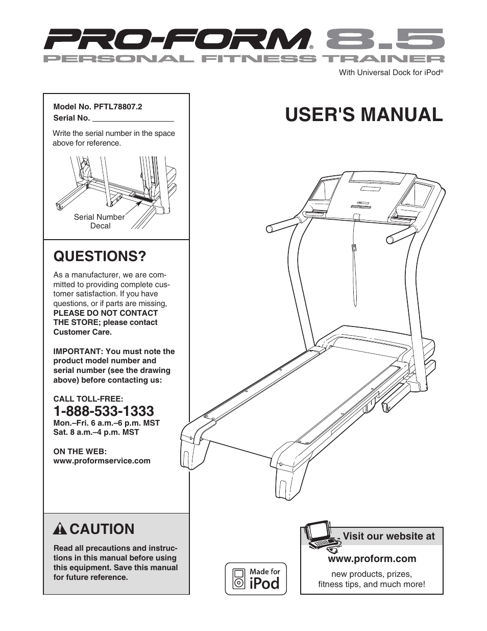 ProForm PFTL78807.2 User Manual | 32 pages