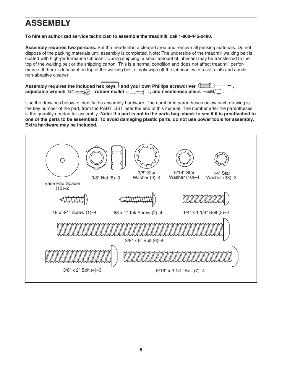 Assembly | ProForm PFTL78807.2 User Manual | Page 6 / 32