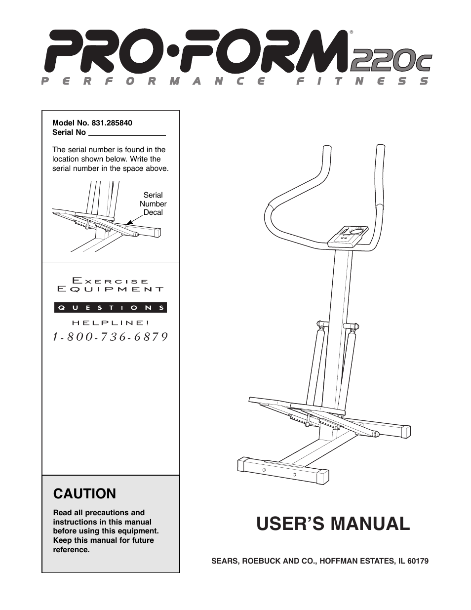 ProForm 831.285840 User Manual | 12 pages