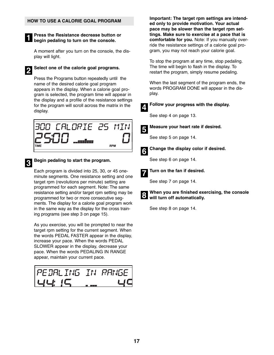 ProForm PFEL8947.0 User Manual | Page 17 / 28