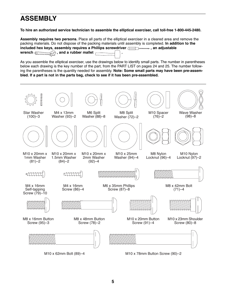 Assembly | ProForm PFEL8947.0 User Manual | Page 5 / 28