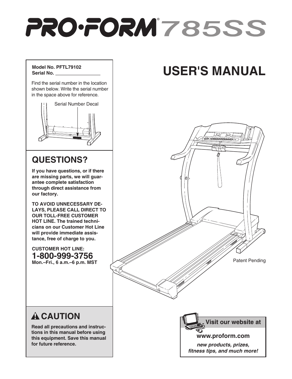 ProForm PFTL79102 User Manual | 26 pages