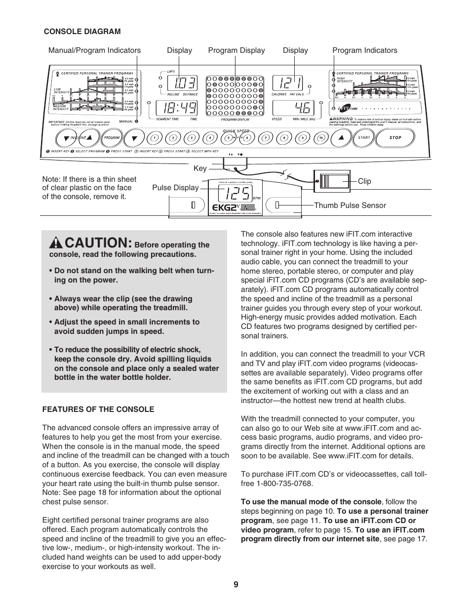 Caution | ProForm PFTL79102 User Manual | Page 9 / 26