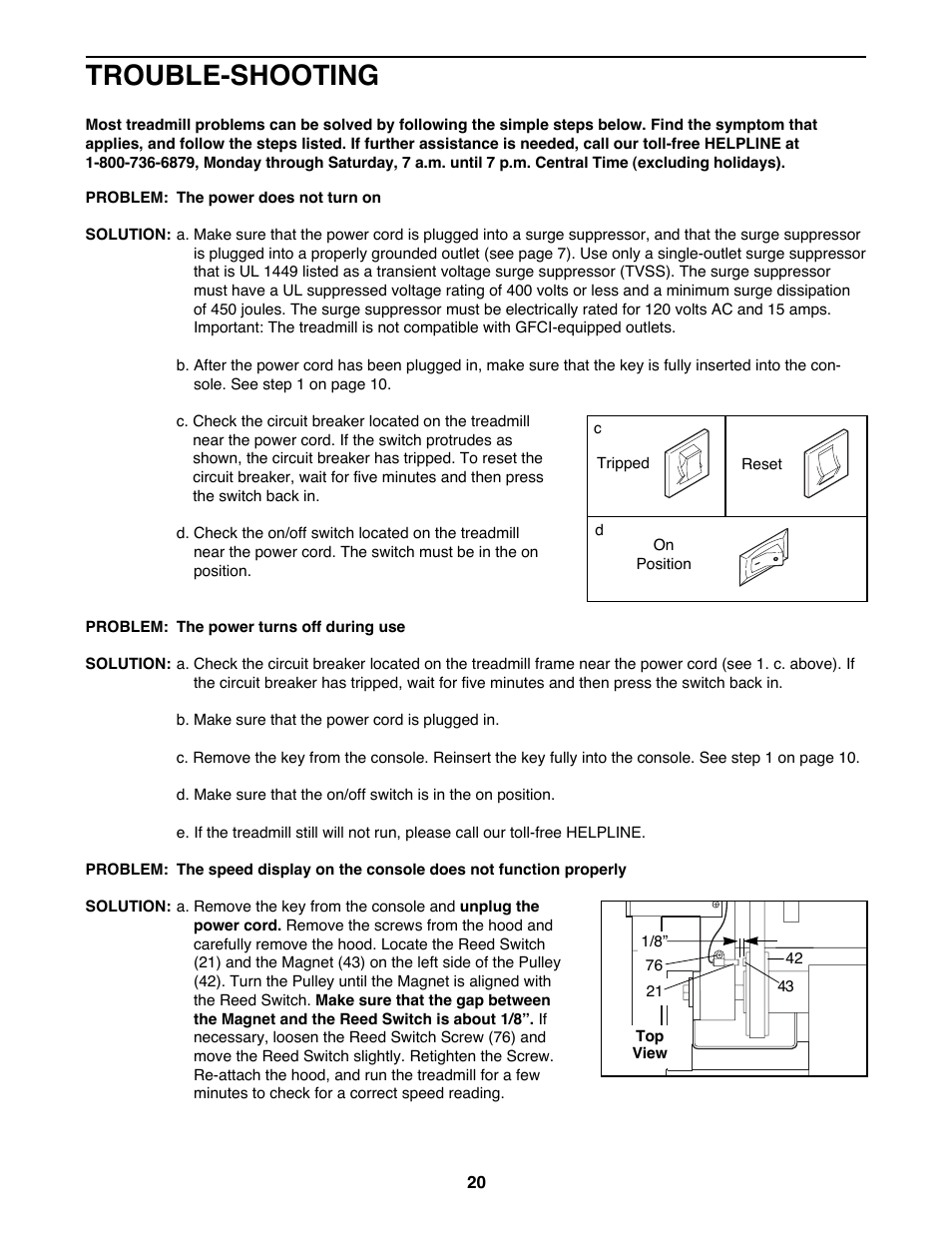 Trouble-shooting | ProForm 831.299261 User Manual | Page 20 / 26