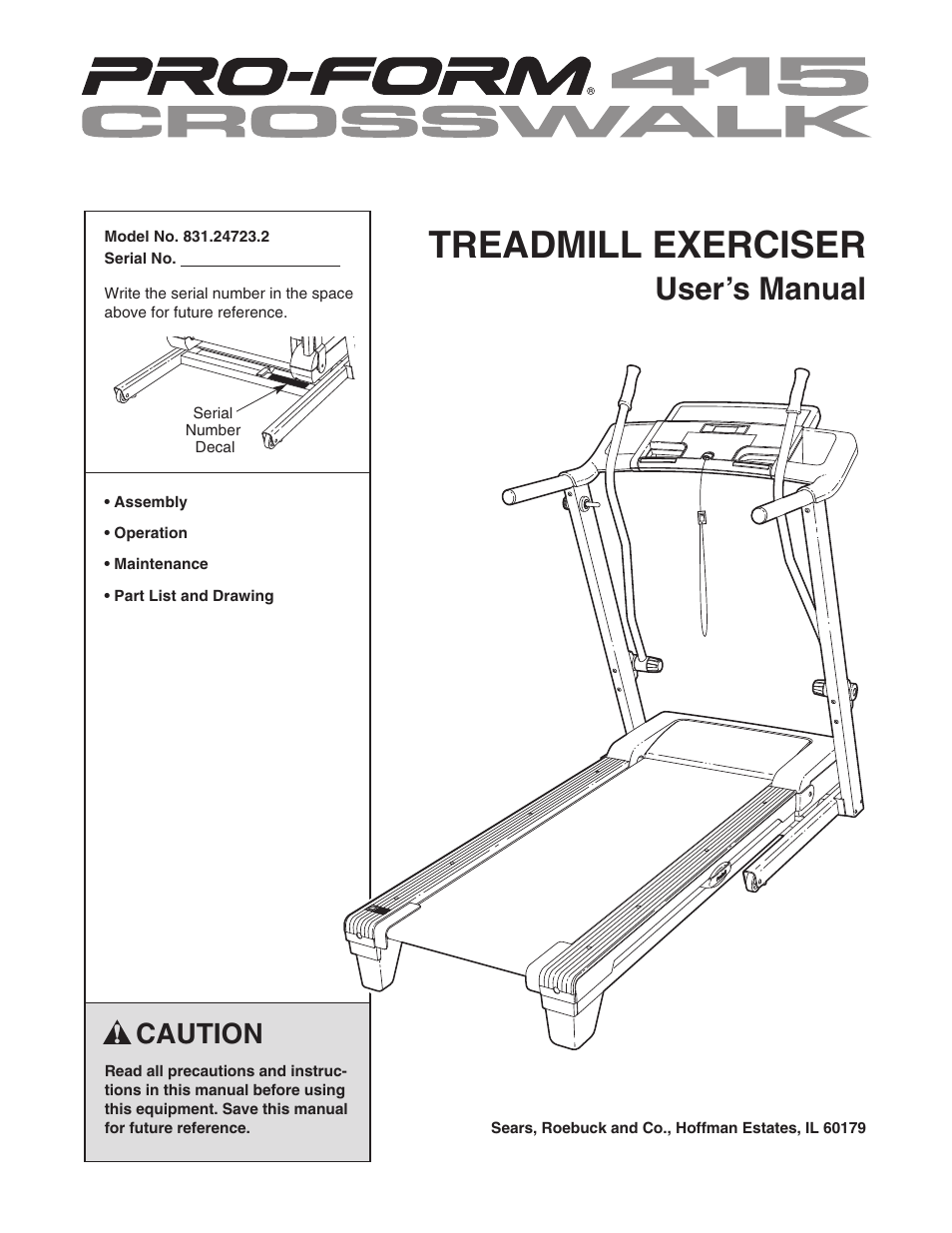 ProForm Crosswalk 831.24723.2 User Manual | 28 pages