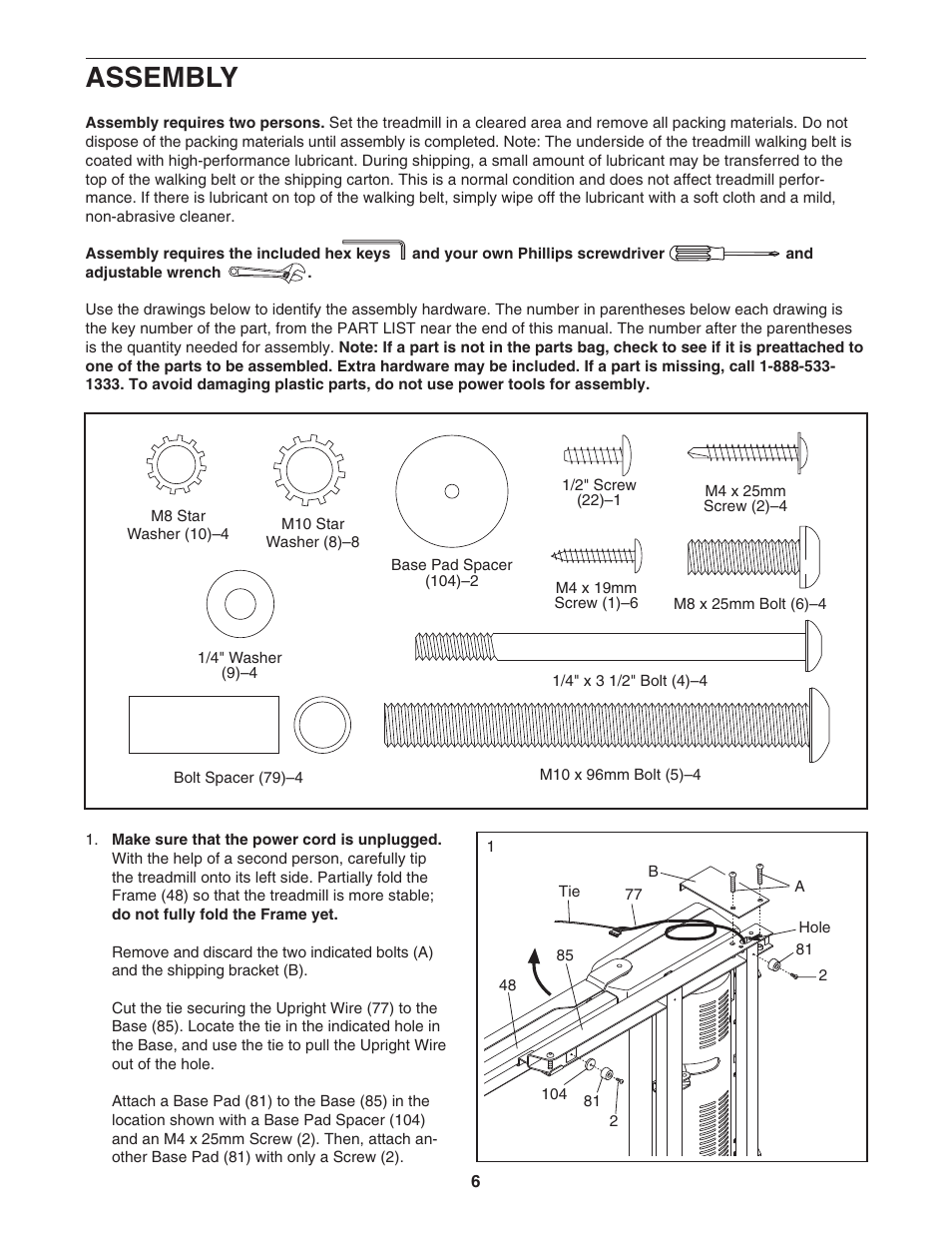 Assembly | ProForm Crosswalk 831.24723.2 User Manual | Page 6 / 28