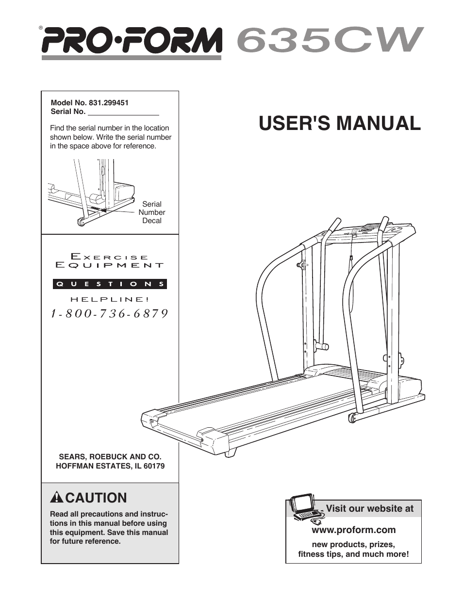 ProForm 635CW 831.299451 User Manual | 26 pages