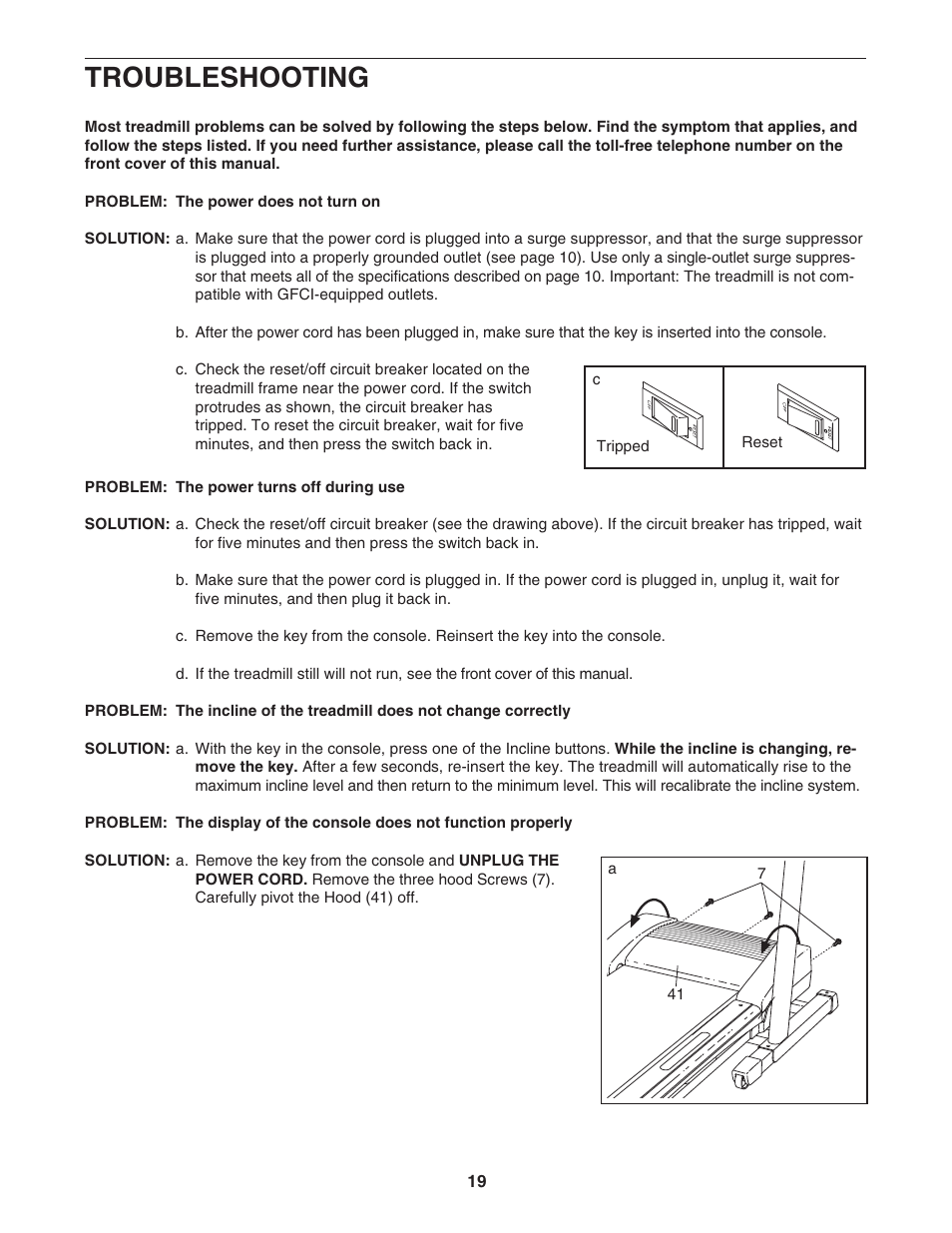 Troubleshooting | ProForm CrossTrainer PFTL59806.0 User Manual | Page 19 / 28