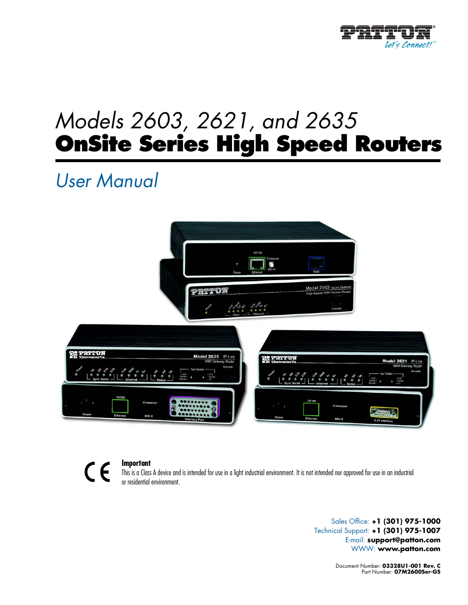 Patton electronic ONSITE SERIES 2635 User Manual | 133 pages