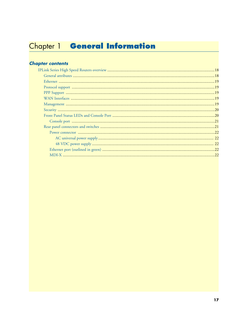 Chapter 1 general information, General information, 1 general information | Chapter 1 | Patton electronic ONSITE SERIES 2635 User Manual | Page 17 / 133