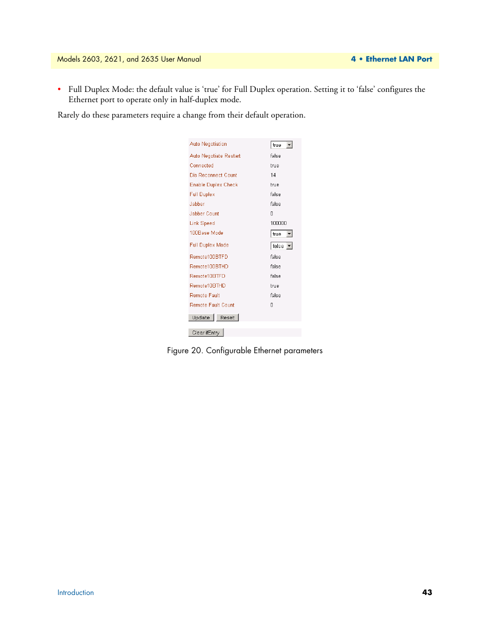 Configurable ethernet parameters | Patton electronic ONSITE SERIES 2635 User Manual | Page 43 / 133