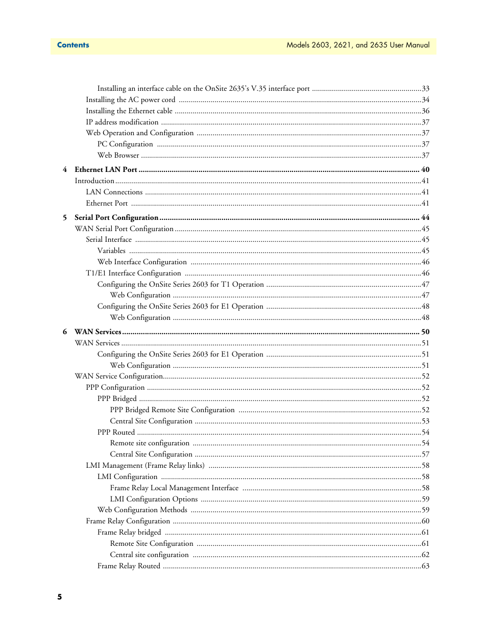 Patton electronic ONSITE SERIES 2635 User Manual | Page 5 / 133