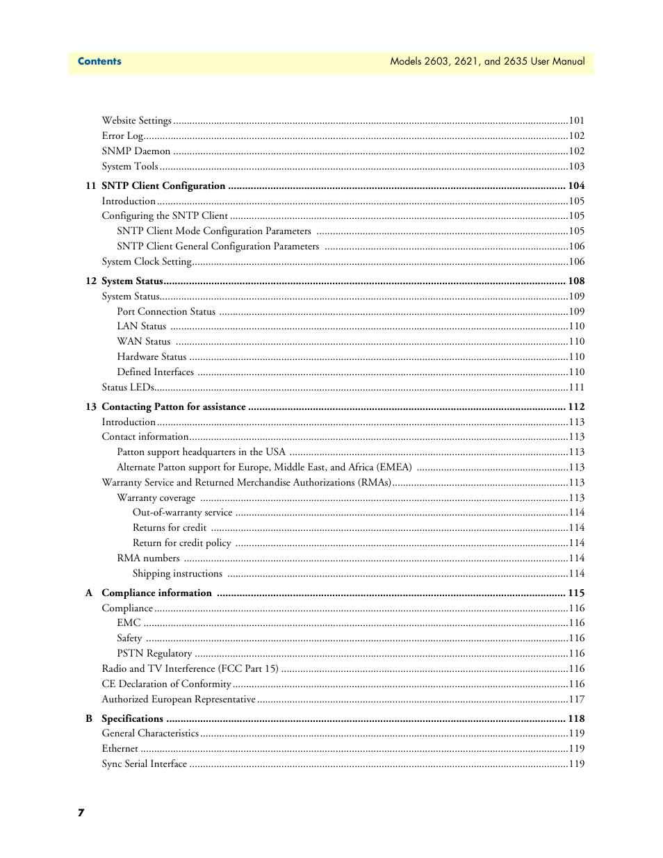Patton electronic ONSITE SERIES 2635 User Manual | Page 7 / 133
