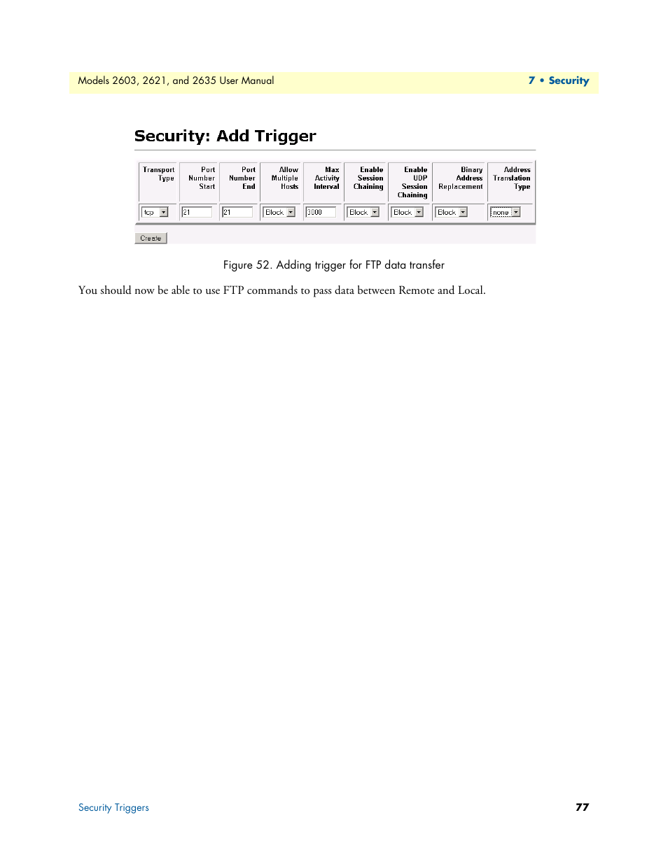 Adding trigger for ftp data transfer, Figure 52 | Patton electronic ONSITE SERIES 2635 User Manual | Page 77 / 133