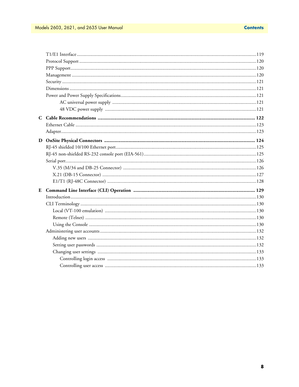 Patton electronic ONSITE SERIES 2635 User Manual | Page 8 / 133