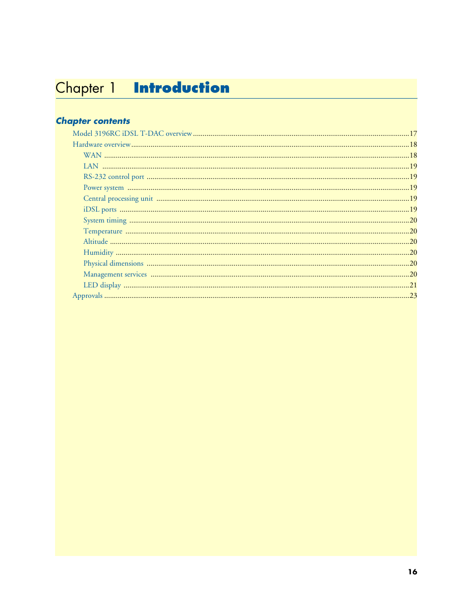 Chapter 1 introduction, Introduction, Chapter 1 | Chapter 1 introduc tion | Patton electronic 3196RC User Manual | Page 16 / 93