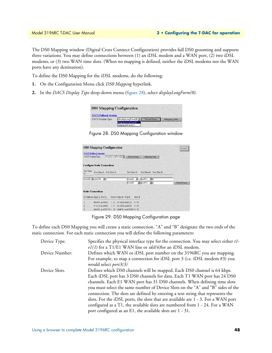 Ds0 mapping configuration window | Patton electronic 3196RC User Manual | Page 48 / 93