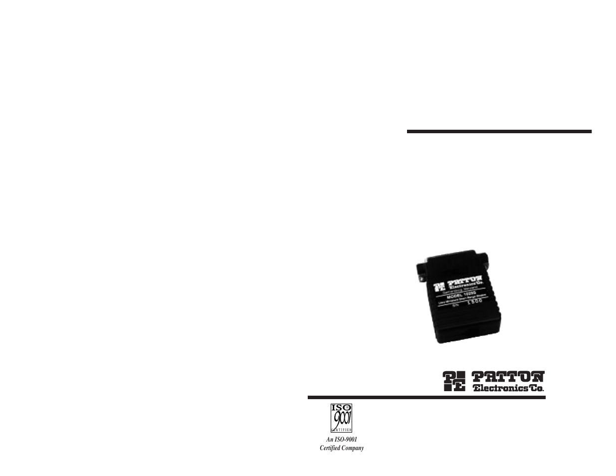 Patton electronic 1025 User Manual | 9 pages