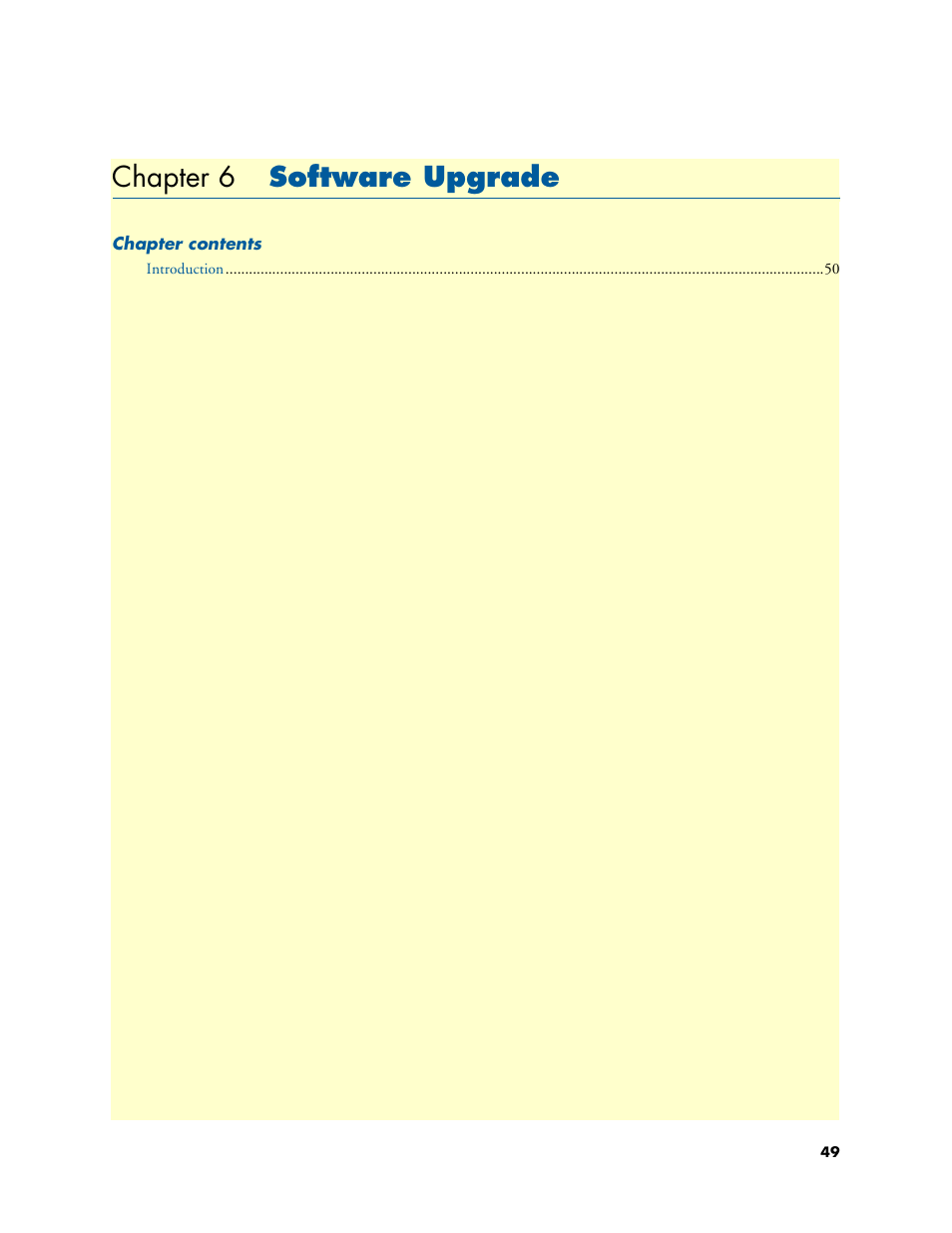 Chapter 6 software upgrade, Software upgrade, Chapter 6 | Patton electronic 3088A User Manual | Page 49 / 71