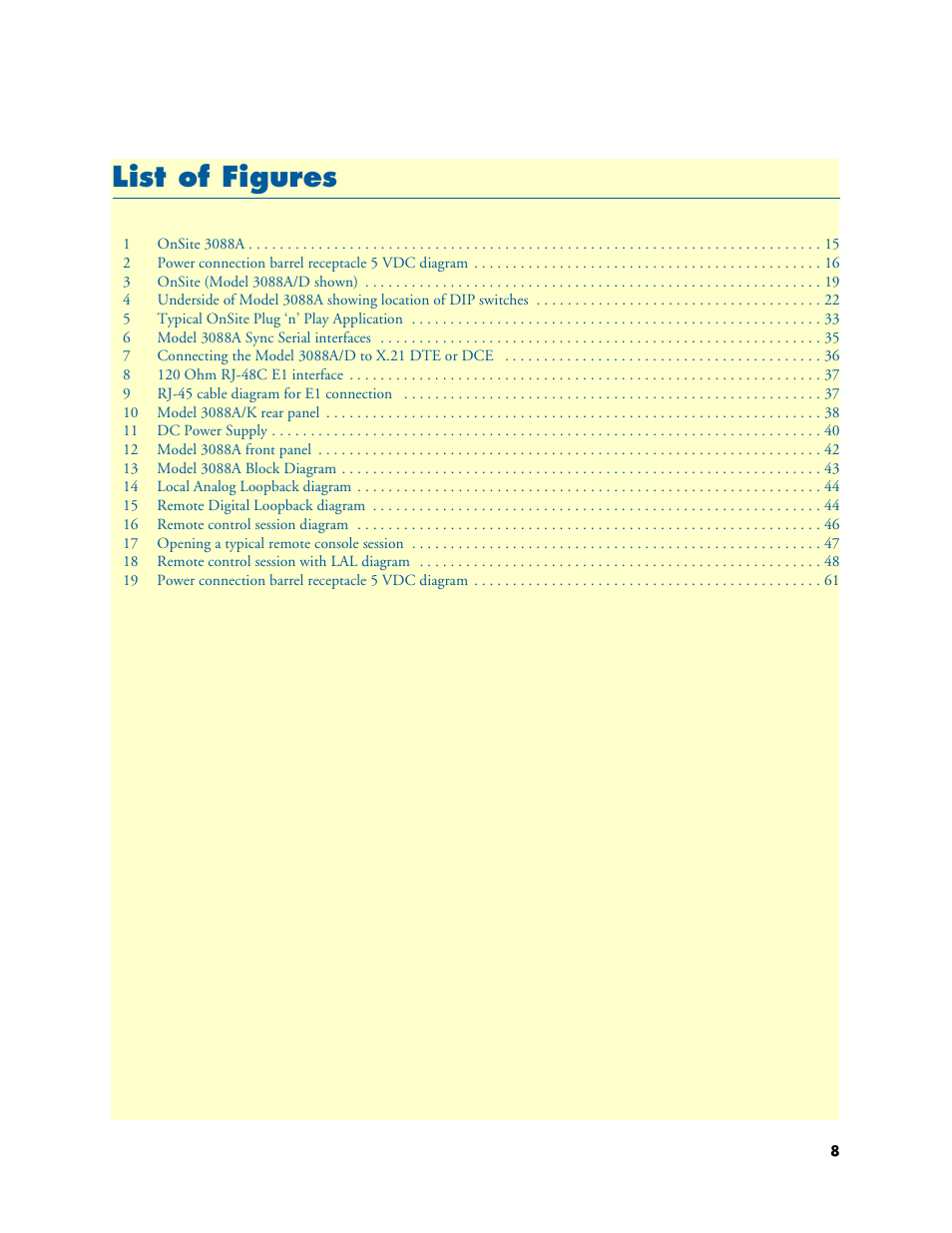 List of figures, Li st of figures | Patton electronic 3088A User Manual | Page 8 / 71