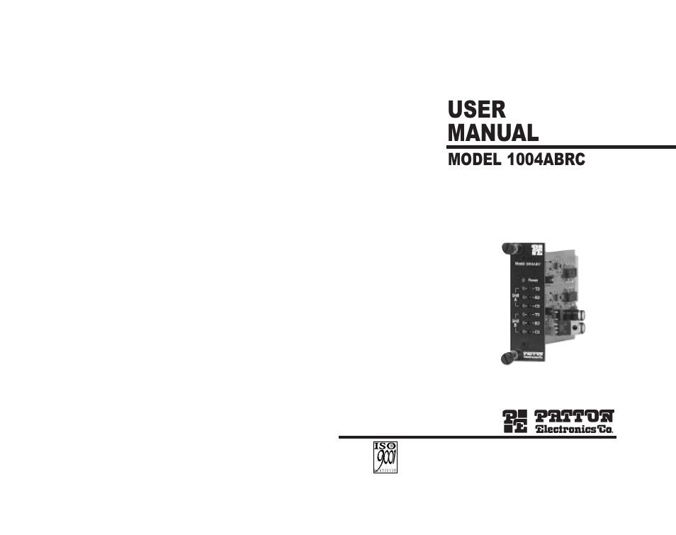 Patton electronic 1004ABRC User Manual | 13 pages