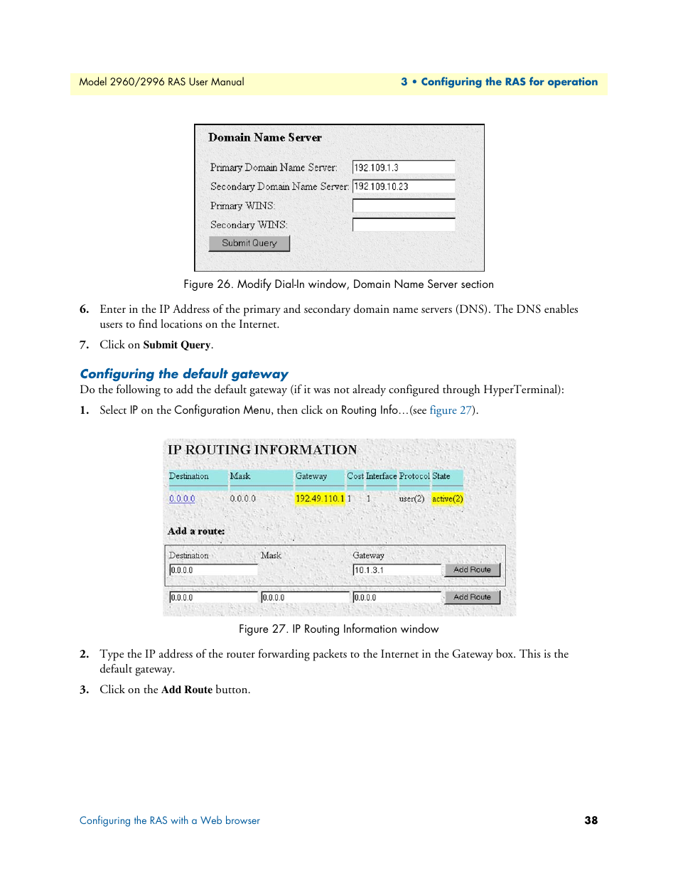 Configuring the default gateway, Figure 26 | Patton electronic 2996 User Manual | Page 38 / 65