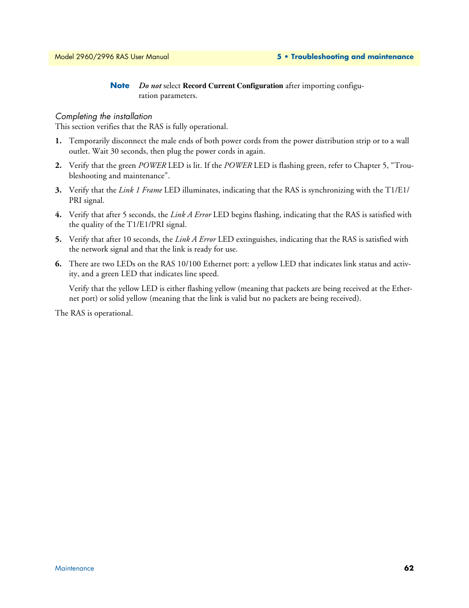 Completing the installation | Patton electronic 2996 User Manual | Page 62 / 65