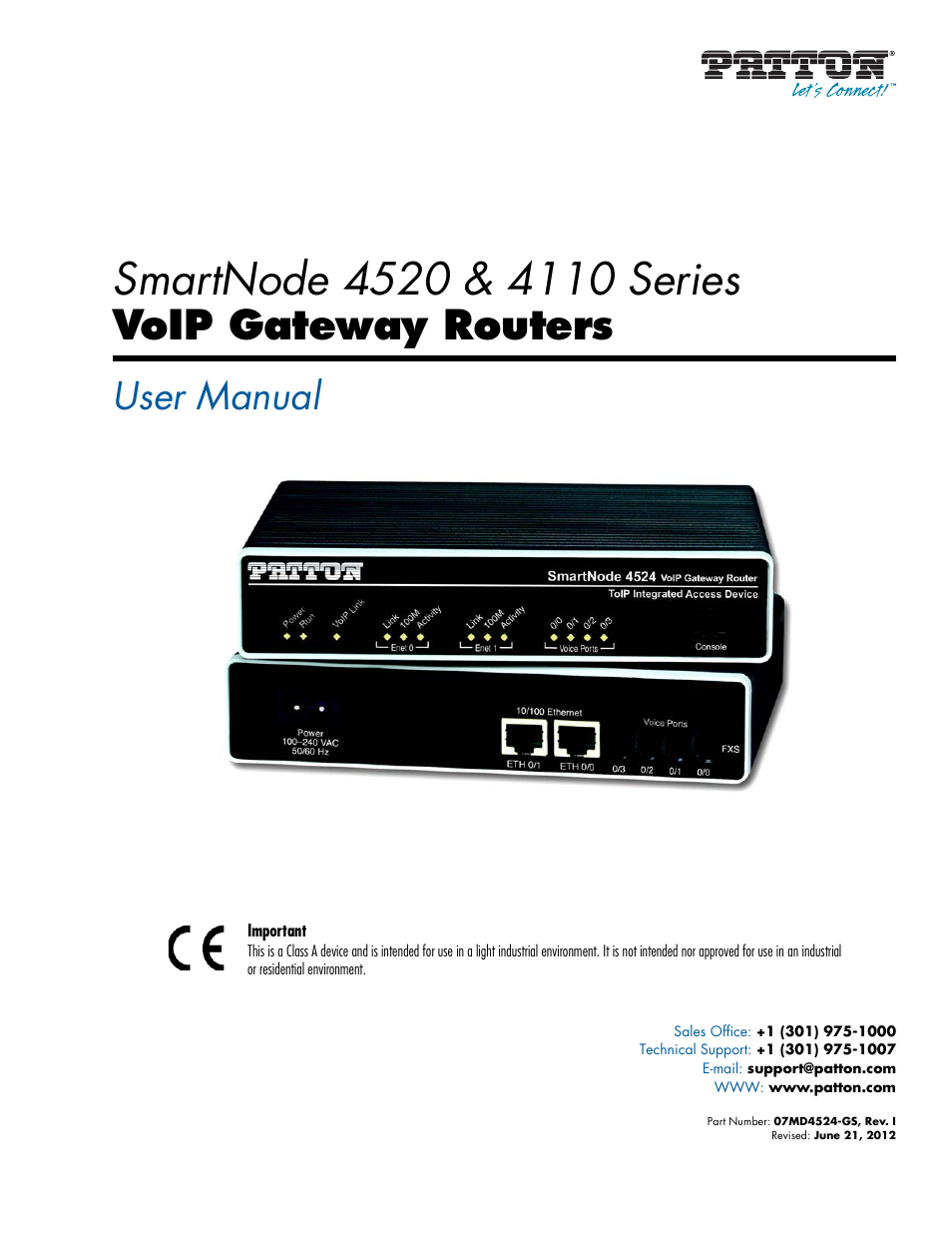 Patton electronic SMARTNODE 4110 User Manual | 78 pages
