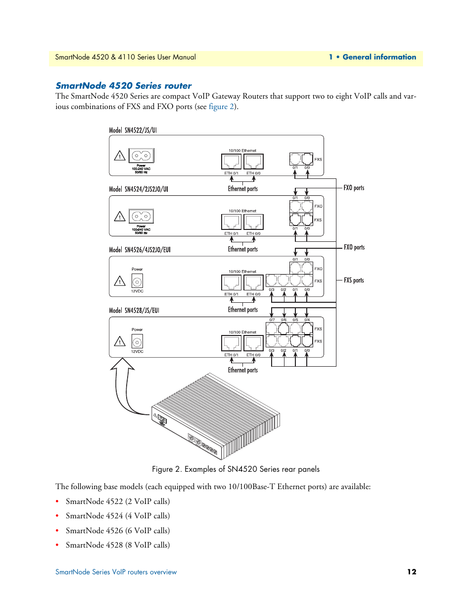 Smartnode 4520 series router | Patton electronic SMARTNODE 4110 User Manual | Page 12 / 78