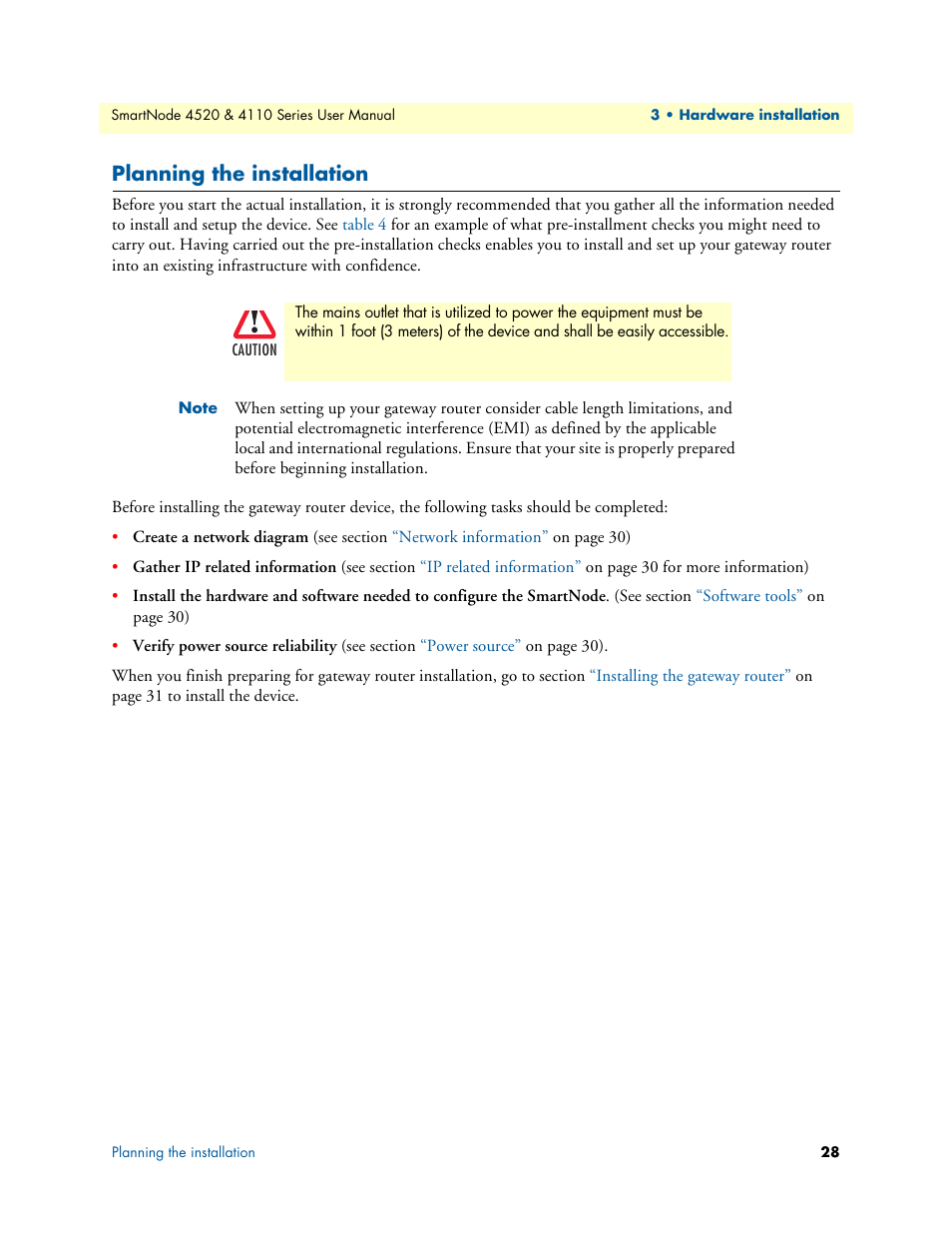 Planning the installation | Patton electronic SMARTNODE 4110 User Manual | Page 28 / 78