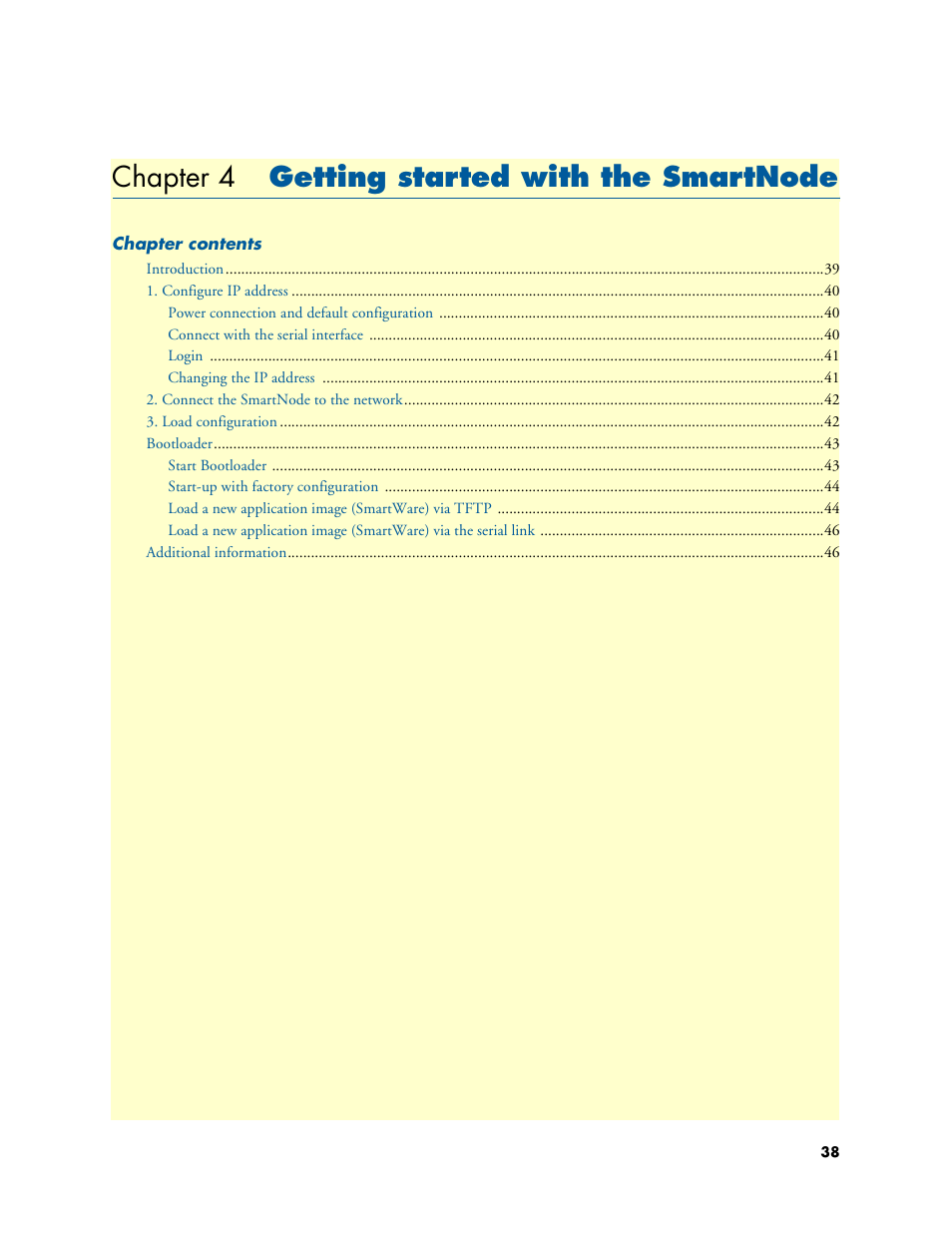 Chapter 4 getting started with the smartnode, Getting started with the smartnode, Chapter 4 | Getting, Started with the smartnode | Patton electronic SMARTNODE 4110 User Manual | Page 38 / 78