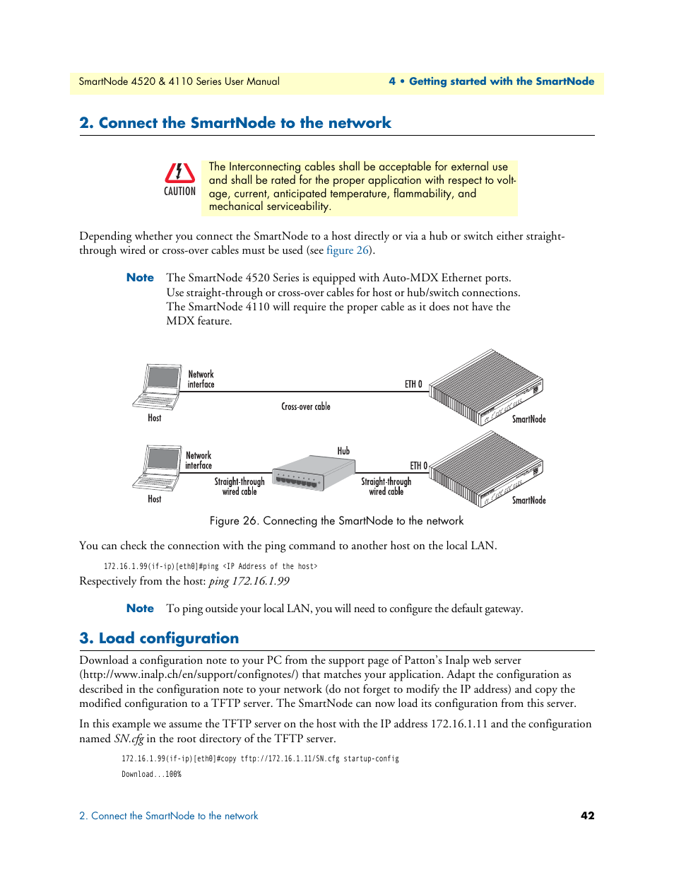 Connect the smartnode to the network, Load configuration | Patton electronic SMARTNODE 4110 User Manual | Page 42 / 78