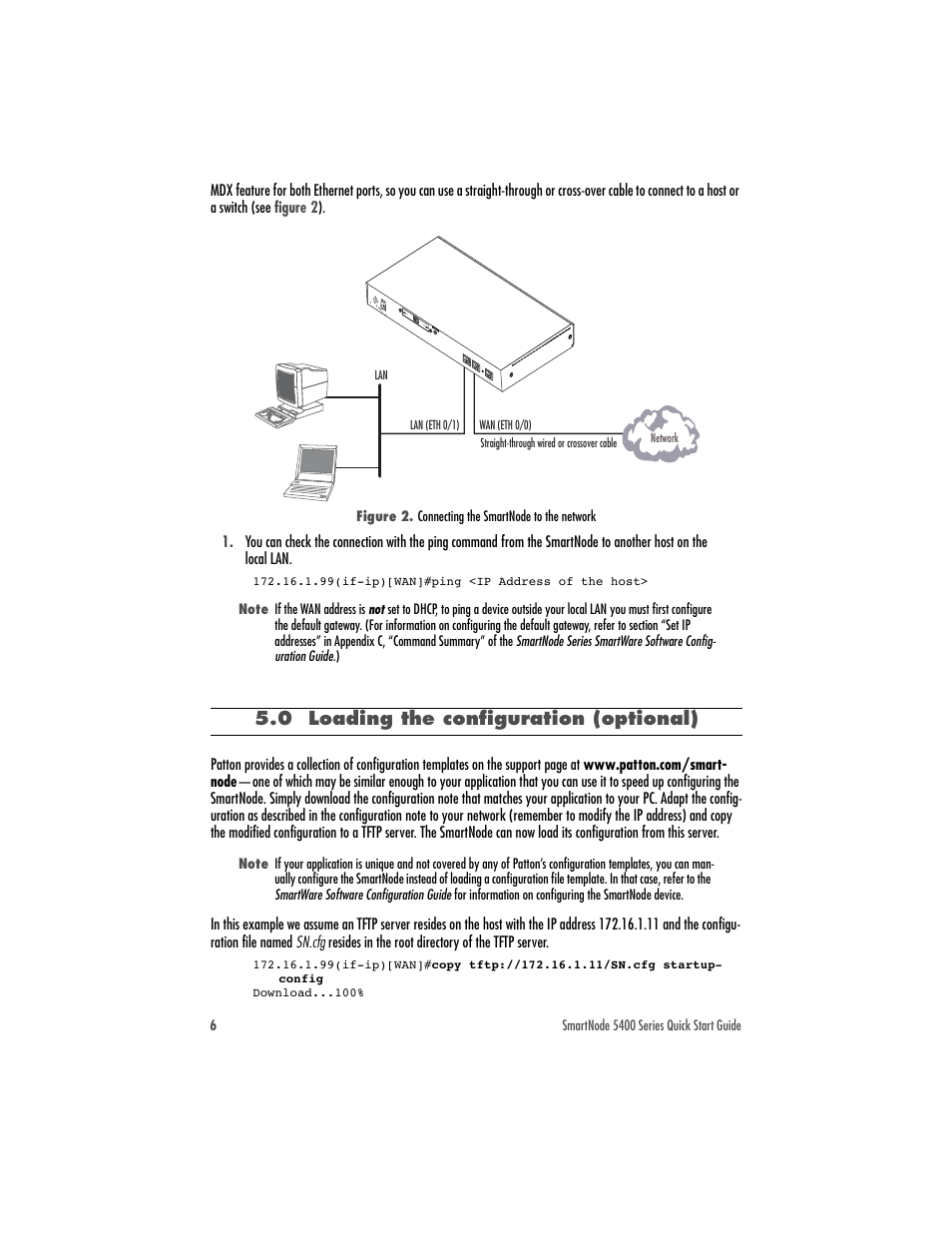 0 loading the configuration (optional) | Patton electronic SMARTNODE 5400 User Manual | Page 6 / 8