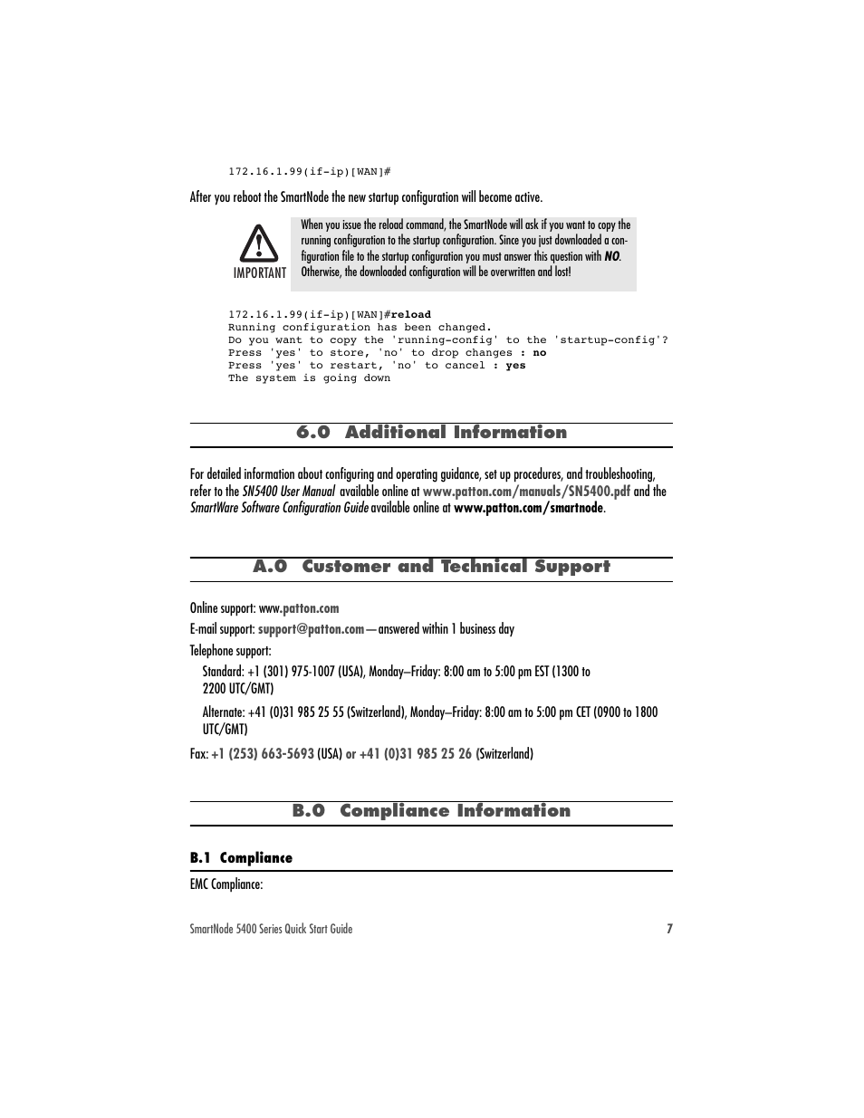 0 additional information | Patton electronic SMARTNODE 5400 User Manual | Page 7 / 8