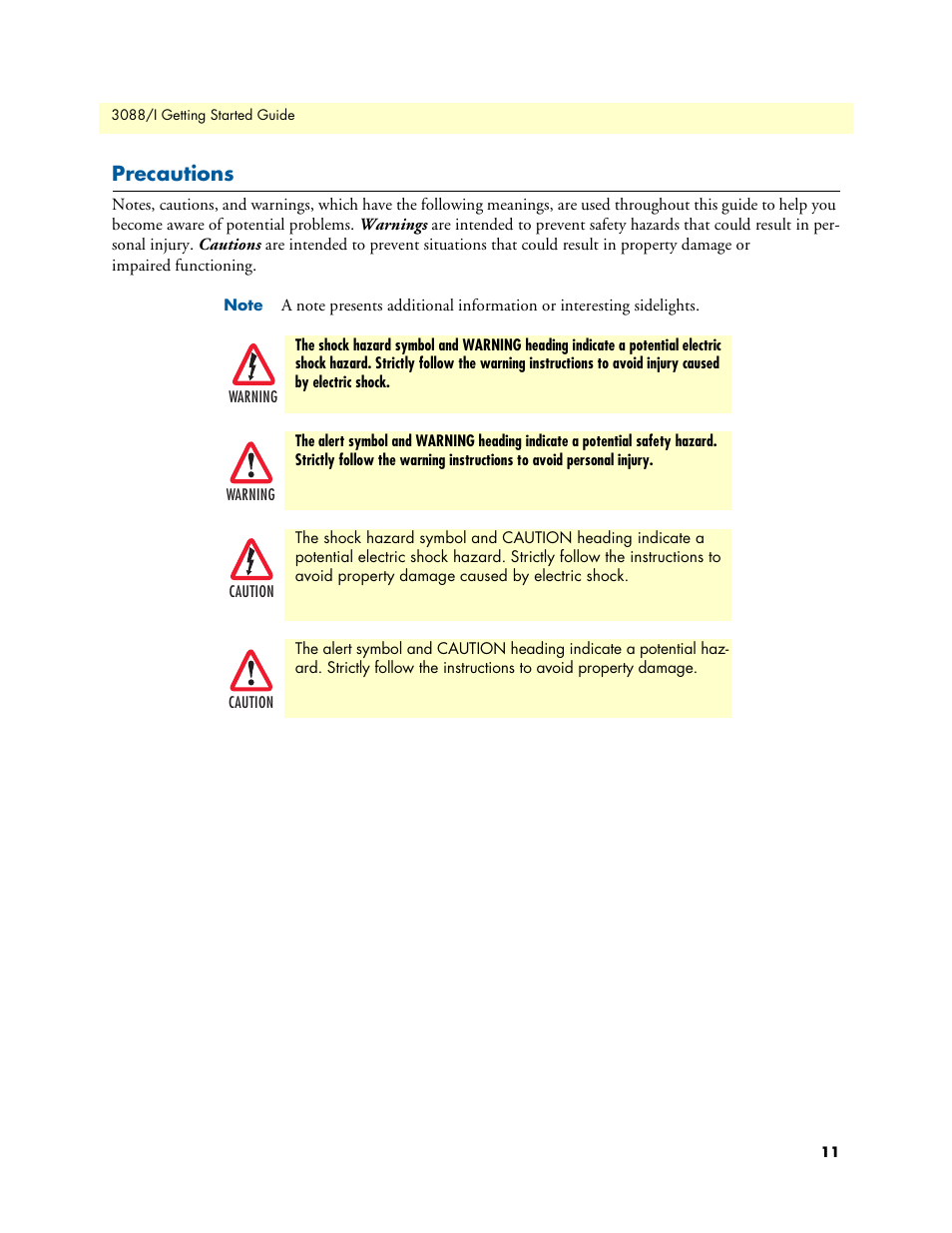 Precautions | Patton electronic Model 3088/I User Manual | Page 11 / 61