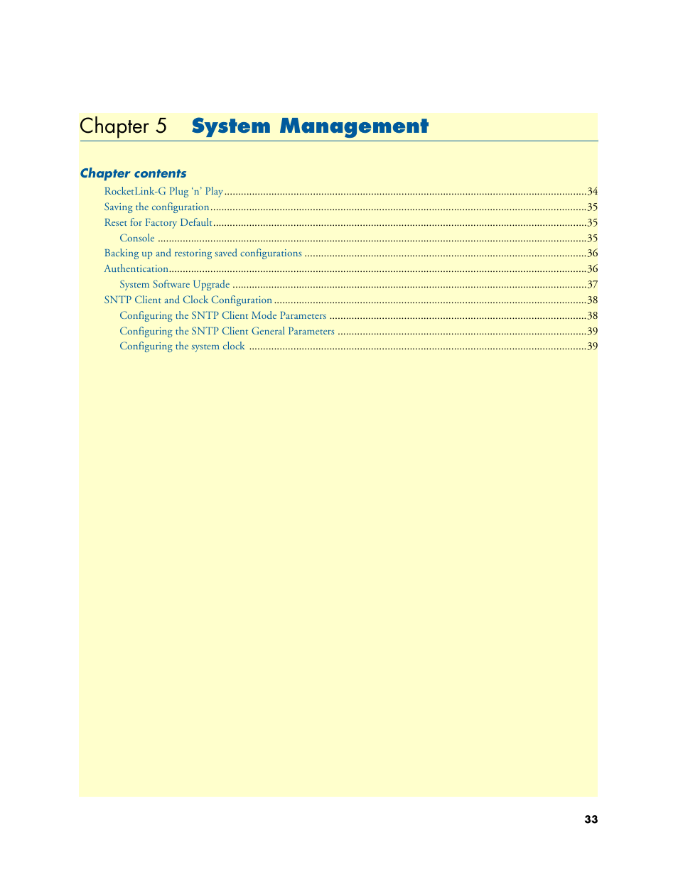 Chapter 5 system management, System management, Chapter 5 | Patton electronic Model 3088/I User Manual | Page 33 / 61