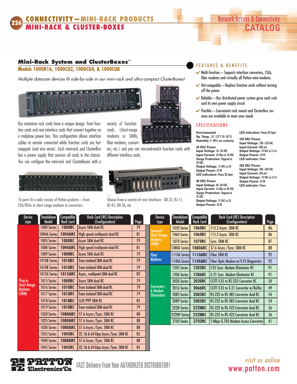 Patton electronic 1000CU8 User Manual | 4 pages