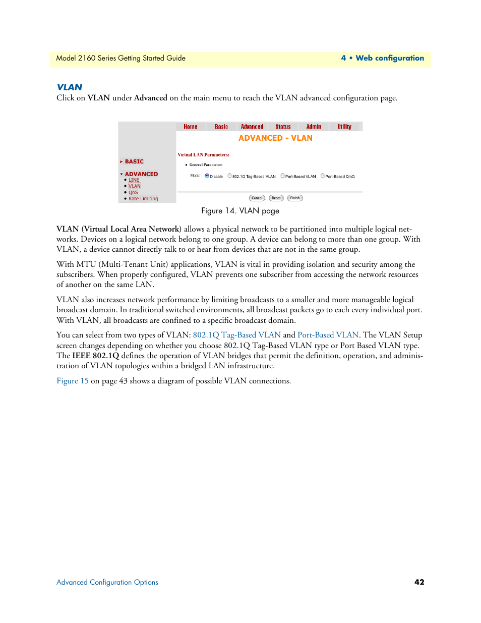 Vlan | Patton electronic CopperLink 2160 Series User Manual | Page 42 / 107