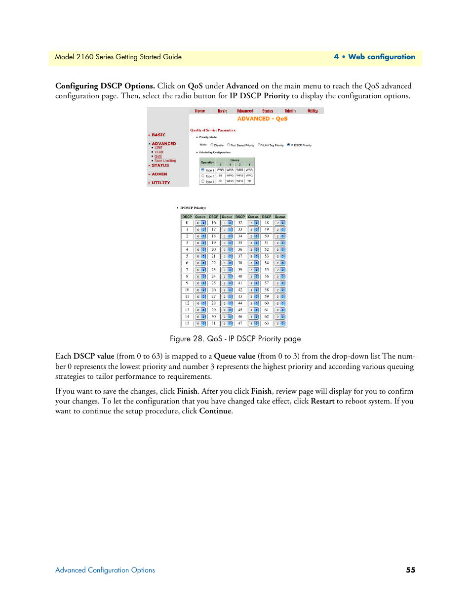 Configuring dscp options | Patton electronic CopperLink 2160 Series User Manual | Page 55 / 107