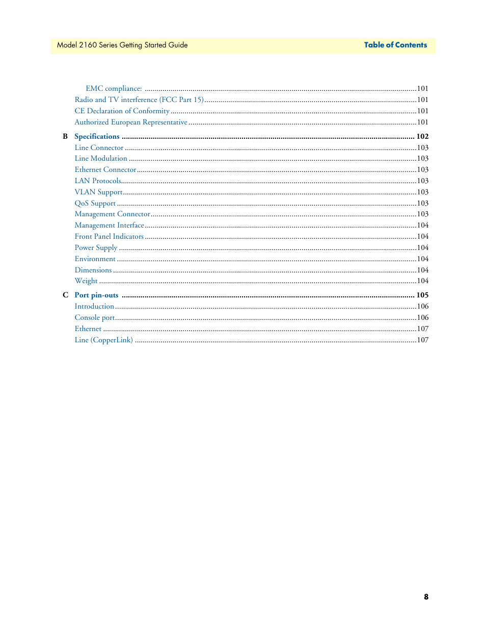 Patton electronic CopperLink 2160 Series User Manual | Page 8 / 107