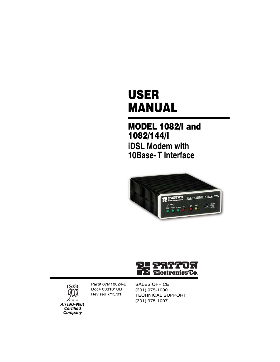 Patton electronic 1082/I User Manual | 28 pages