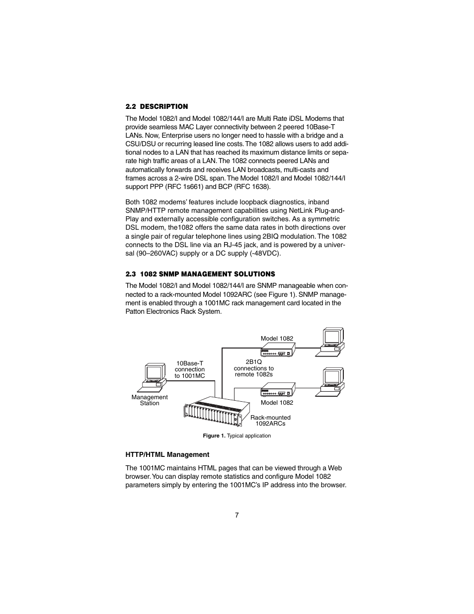 2 description, 3 1082 snmp management solutions, Http/html management | Description, 1082 snmp management solutions | Patton electronic 1082/I User Manual | Page 7 / 28