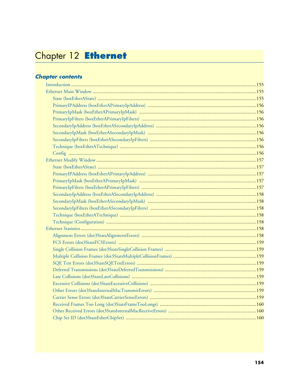 Chapter 12 ethernet, Ethernet, Chapter 12 | Patton electronic 29XX User Manual | Page 154 / 326