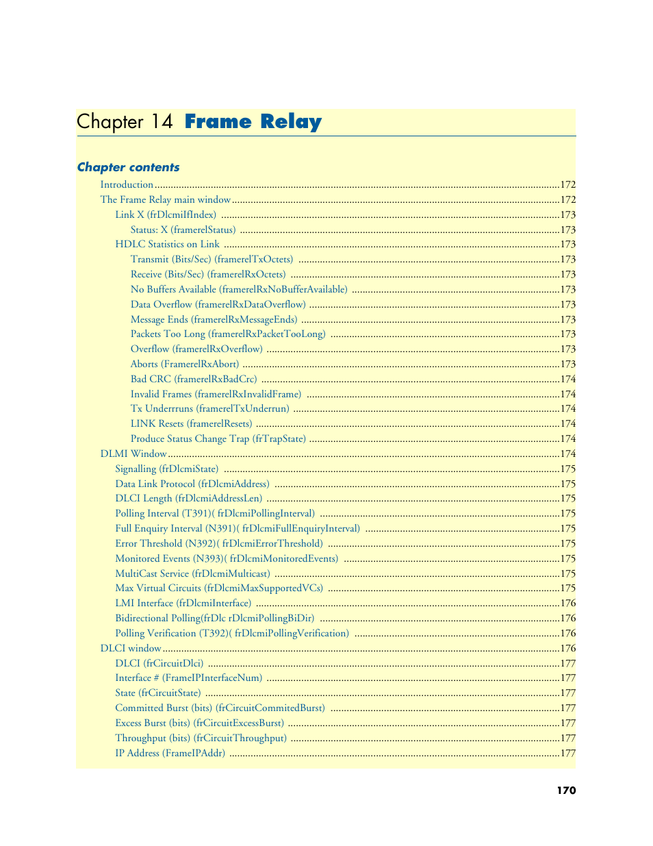 Chapter 14 frame relay, Frame relay, Chapter 14 | Patton electronic 29XX User Manual | Page 170 / 326