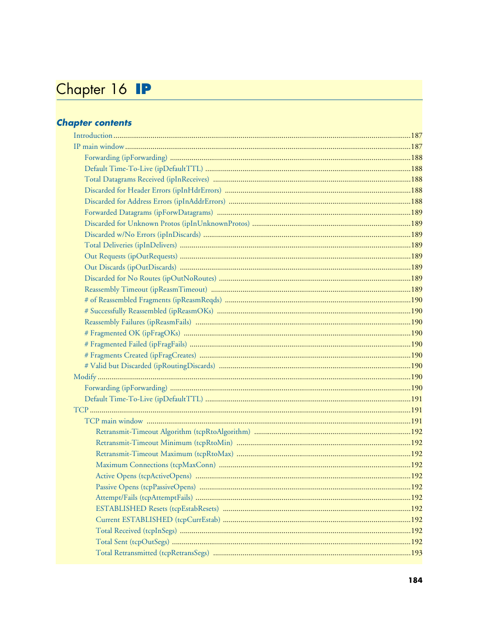 Chapter 16 ip, Chapter 16 | Patton electronic 29XX User Manual | Page 184 / 326