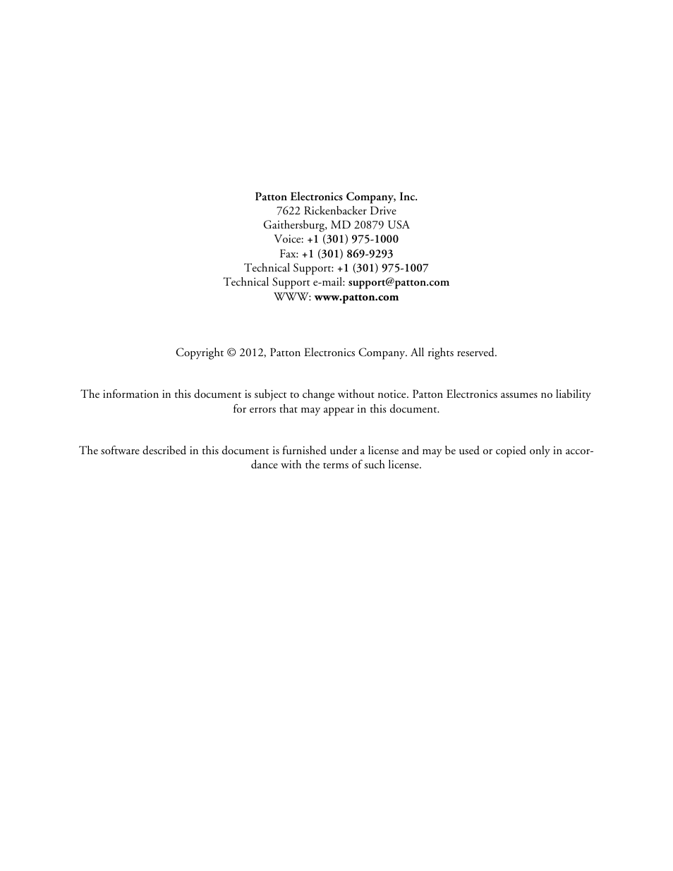 Patton electronic 29XX User Manual | Page 2 / 326